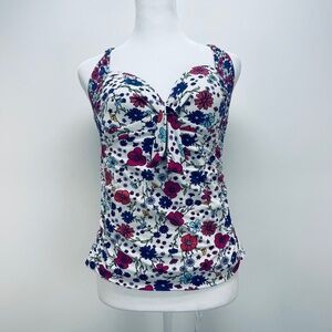 Liz Claiborne Floral Tankini Swimwear for Women Multicolor Size S